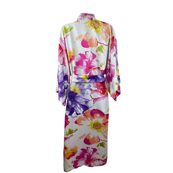 Natori womens robe small multi floral 48’ long 42’ chest - Picture 5 of 7